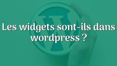 Les widgets sont-ils dans wordpress ?